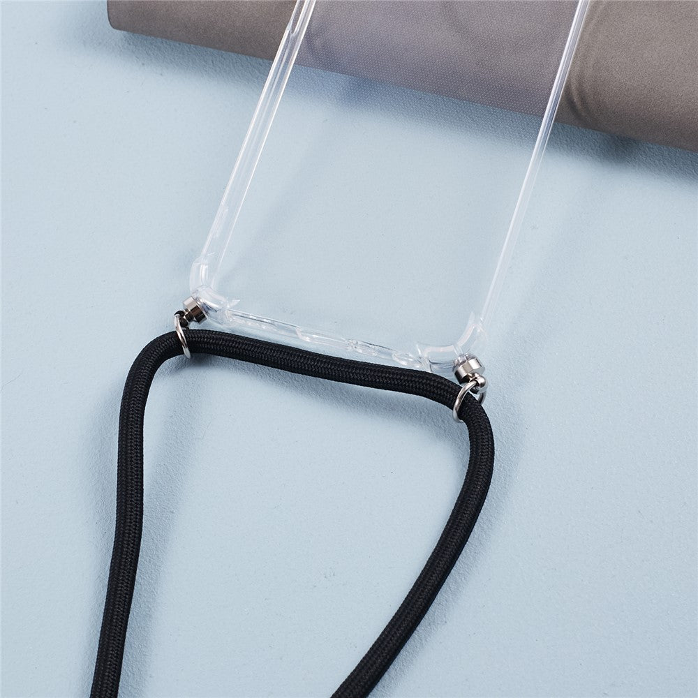 For Oppo A38 4G Case Reinforced Corners Clear TPU Cover with Lanyard