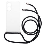 For Oppo A78 4G Case Transparent Anti-drop TPU Phone Cover with Lanyard