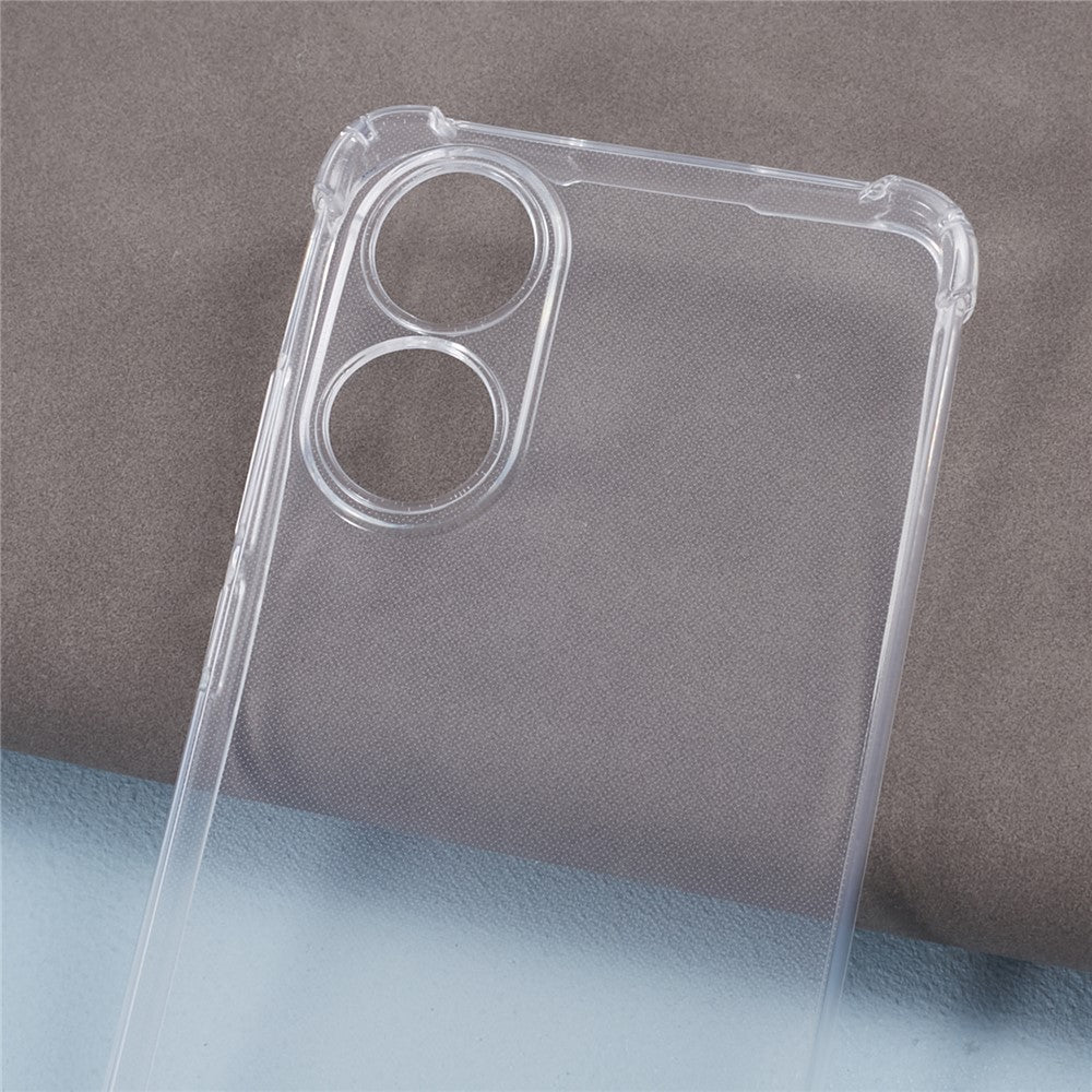 For Oppo A78 4G Case Transparent Anti-drop TPU Phone Cover with Lanyard
