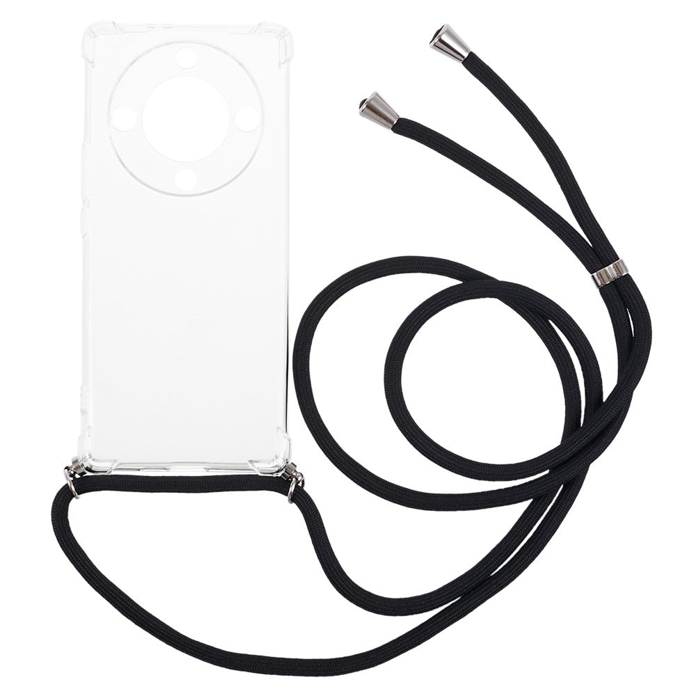 Til Honor X9a 5G Gennemsigtigt Cover Præcise Udskæringer Anti-fald TPU Cover med Lanyard