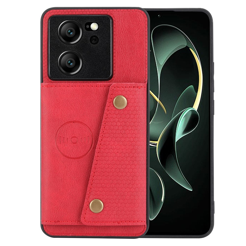 Xiaomi 13T / 13T Pro / Redmi K60 Ultra Skal Korthållare PU-läder + TPU mobilstativ