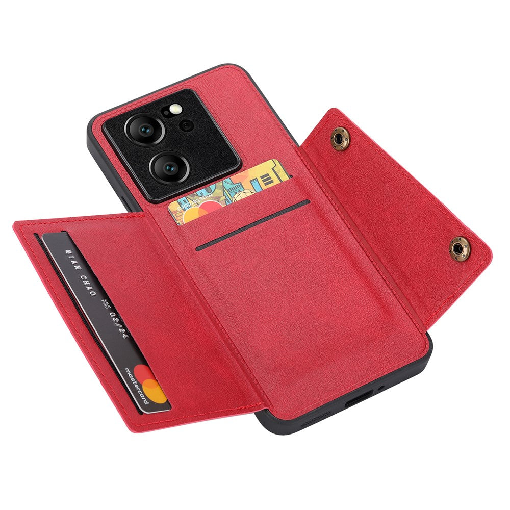 Xiaomi 13T / 13T Pro / Redmi K60 Ultra Skal Korthållare PU-läder + TPU mobilstativ