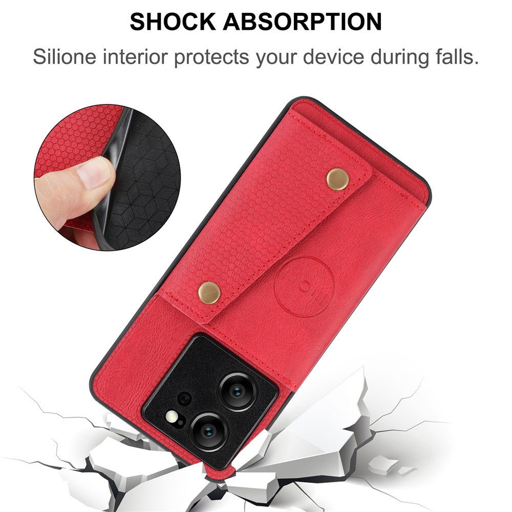 Xiaomi 13T / 13T Pro / Redmi K60 Ultra Skal Korthållare PU-läder + TPU mobilstativ