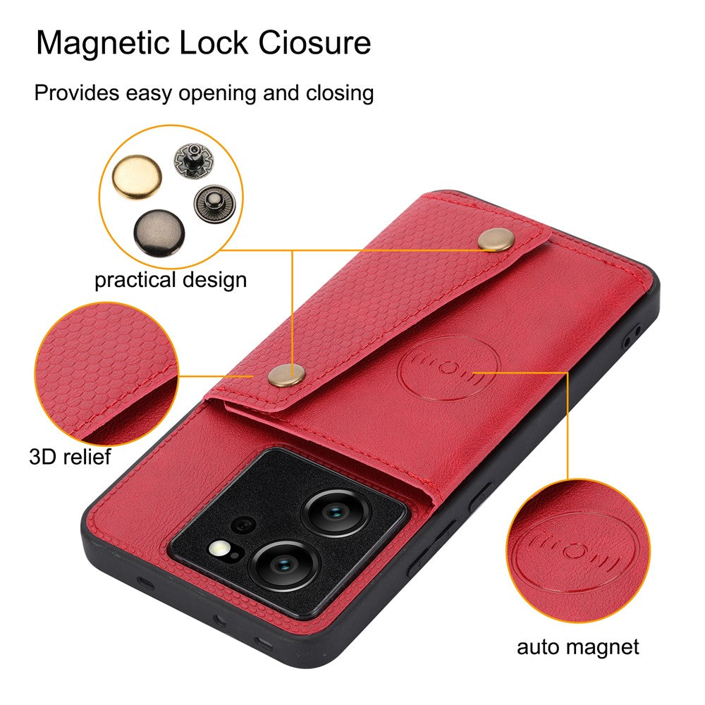 Xiaomi 13T / 13T Pro / Redmi K60 Ultra Skal Korthållare PU-läder + TPU mobilstativ