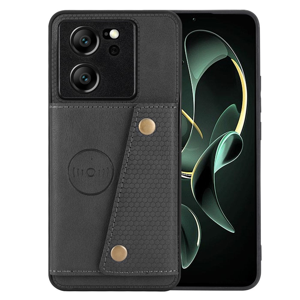 Xiaomi 13T / 13T Pro / Redmi K60 Ultra Skal Korthållare PU-läder + TPU mobilstativ