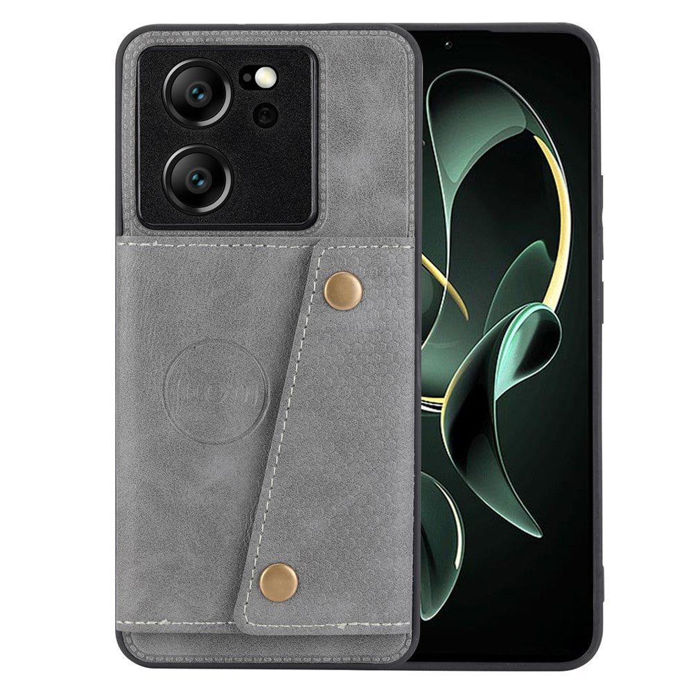 Xiaomi 13T / 13T Pro / Redmi K60 Ultra Skal Korthållare PU-läder + TPU mobilstativ