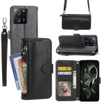 For Xiaomi Redmi K60 Ultra / 13T / 13T Pro Case Shockproof Leather Wallet Phone Cover with Long and Short Straps