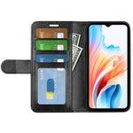 For Oppo A38 4G Case Stand Wallet PU Leather Phone Cover Crazy Horse Texture Shell