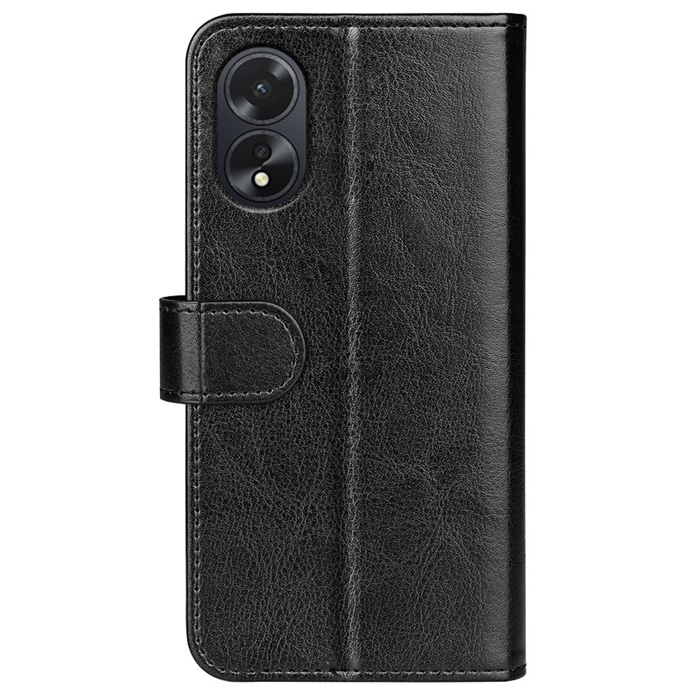 For Oppo A38 4G Case Stand Wallet PU Leather Phone Cover Crazy Horse Texture Shell