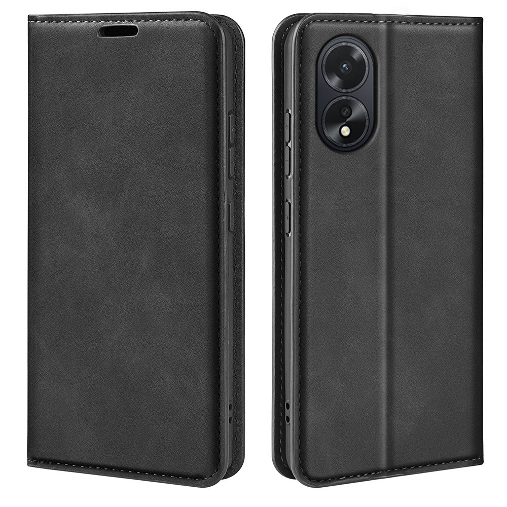 For Oppo A38 4G Phone Case PU Leather Wallet Stand Anti-drop Skin-touch Feeling Cover