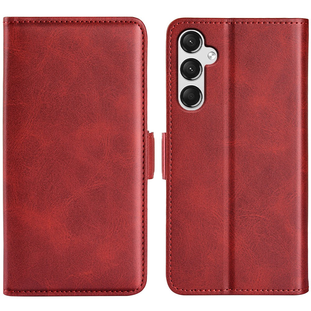 For Samsung Galaxy A25 5G (Global) (161.0 x 76.5 x 8.3mm) Case Wallet Calf Texture Phone Cover PU Leather Stand Flip Shell