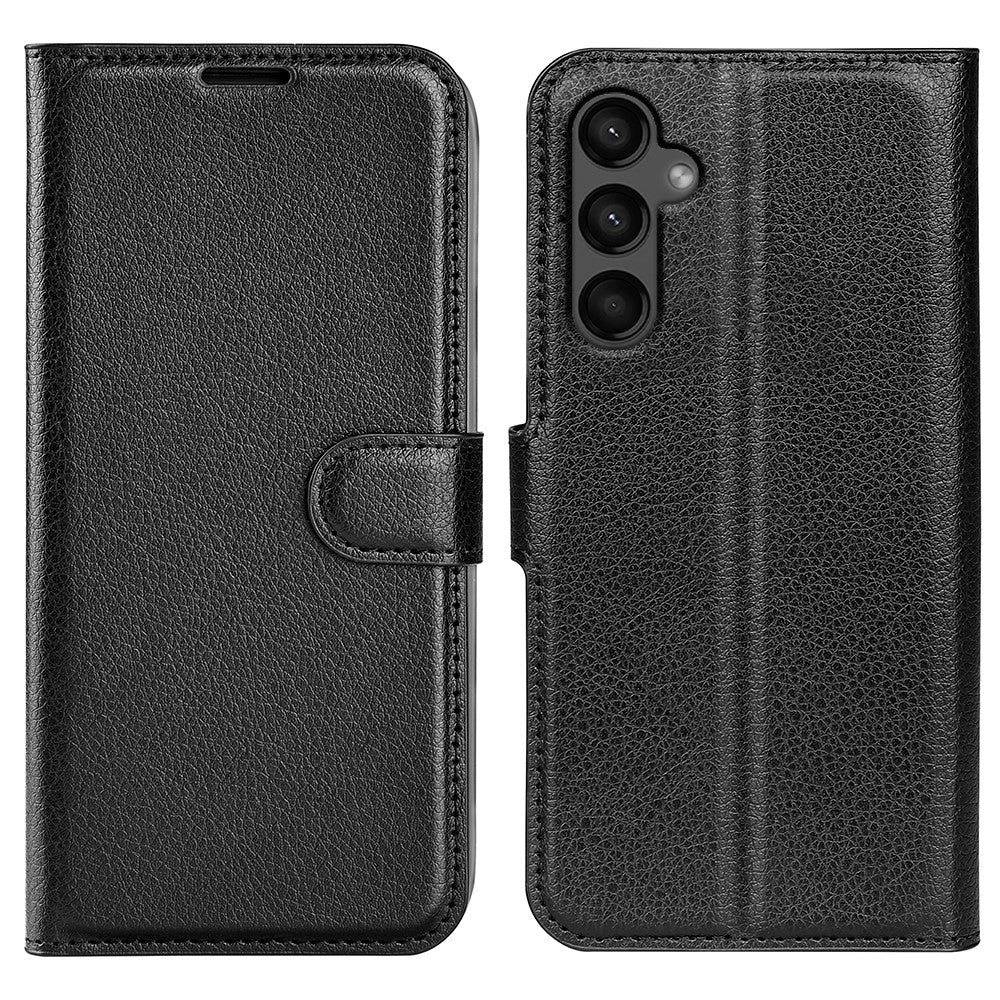 Til Samsung Galaxy A15 5G Cover Slim-Fit Litchi Tekstur Stander Pung Telefon Cover PU Læder Skal