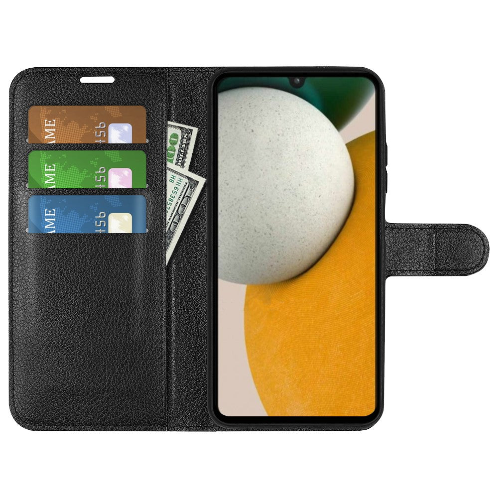 Til Samsung Galaxy A15 5G Cover Slim-Fit Litchi Tekstur Stander Pung Telefon Cover PU Læder Skal