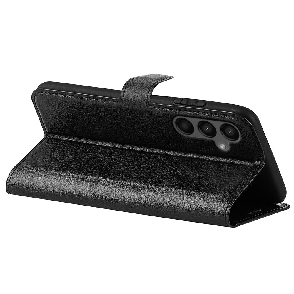 Til Samsung Galaxy A15 5G Cover Slim-Fit Litchi Tekstur Stander Pung Telefon Cover PU Læder Skal