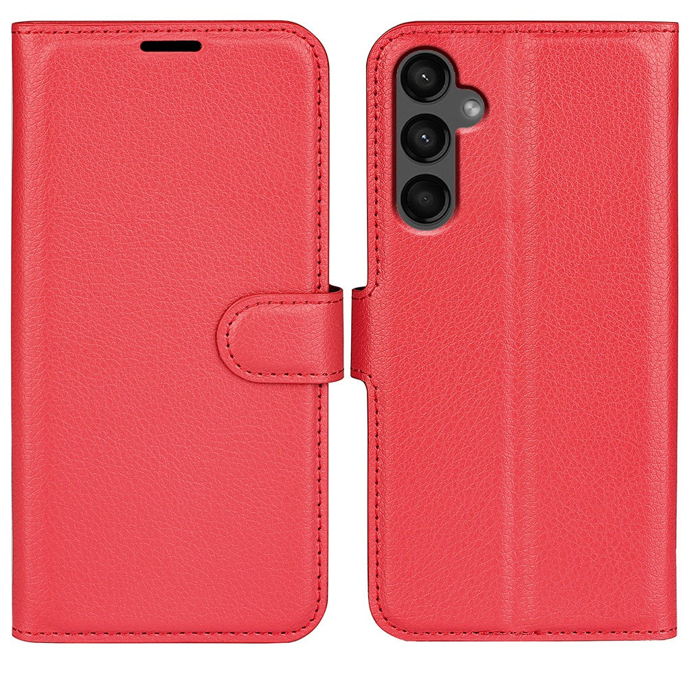 Til Samsung Galaxy A15 5G Cover Slim-Fit Litchi Tekstur Stander Pung Telefon Cover PU Læder Skal