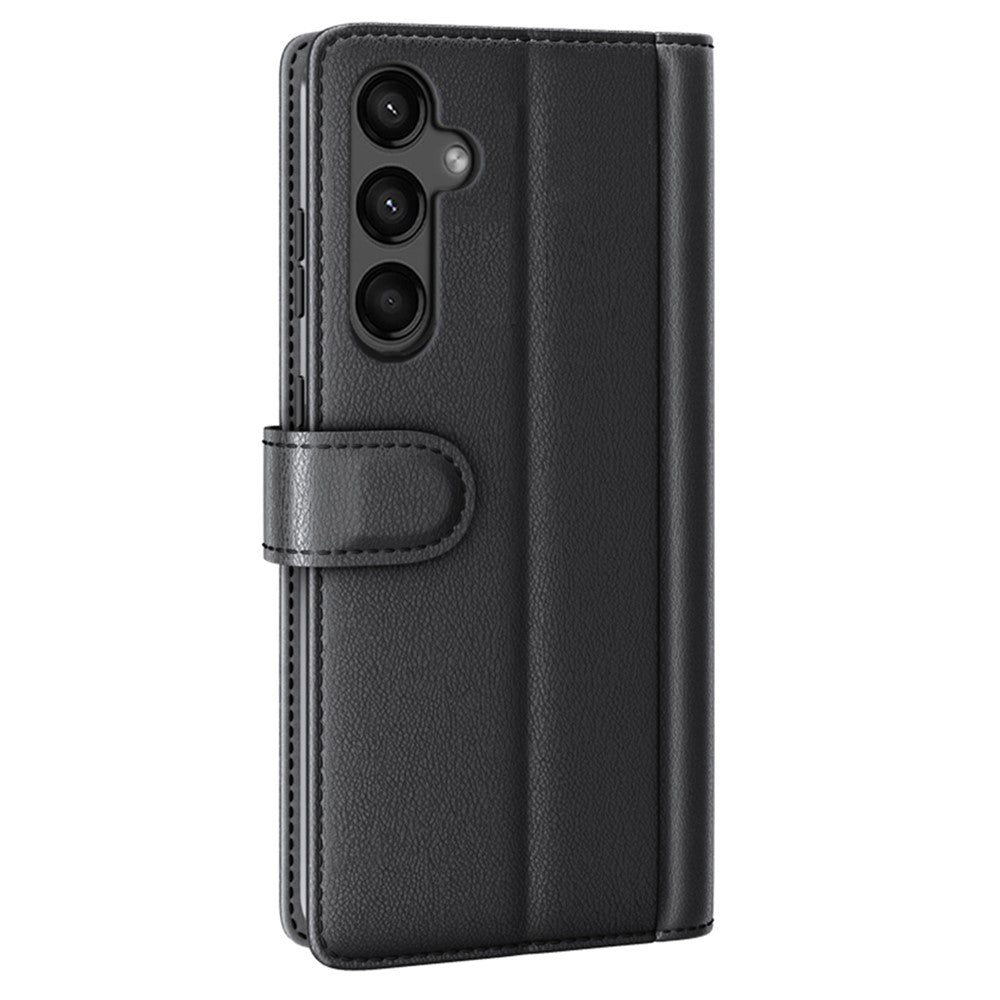 Til Samsung Galaxy A15 5G Etui Ægte Splitlæder Telefoncover med Pungstativ