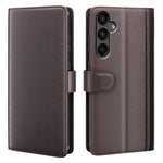 Til Samsung Galaxy A15 5G Etui Ægte Splitlæder Telefoncover med Pungstativ
