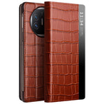 QIALINO For Huawei Mate X5 Case Genuine Cow Leather View Window Phone Cover