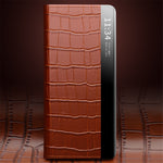 QIALINO For Huawei Mate X5 Case Genuine Cow Leather View Window Phone Cover