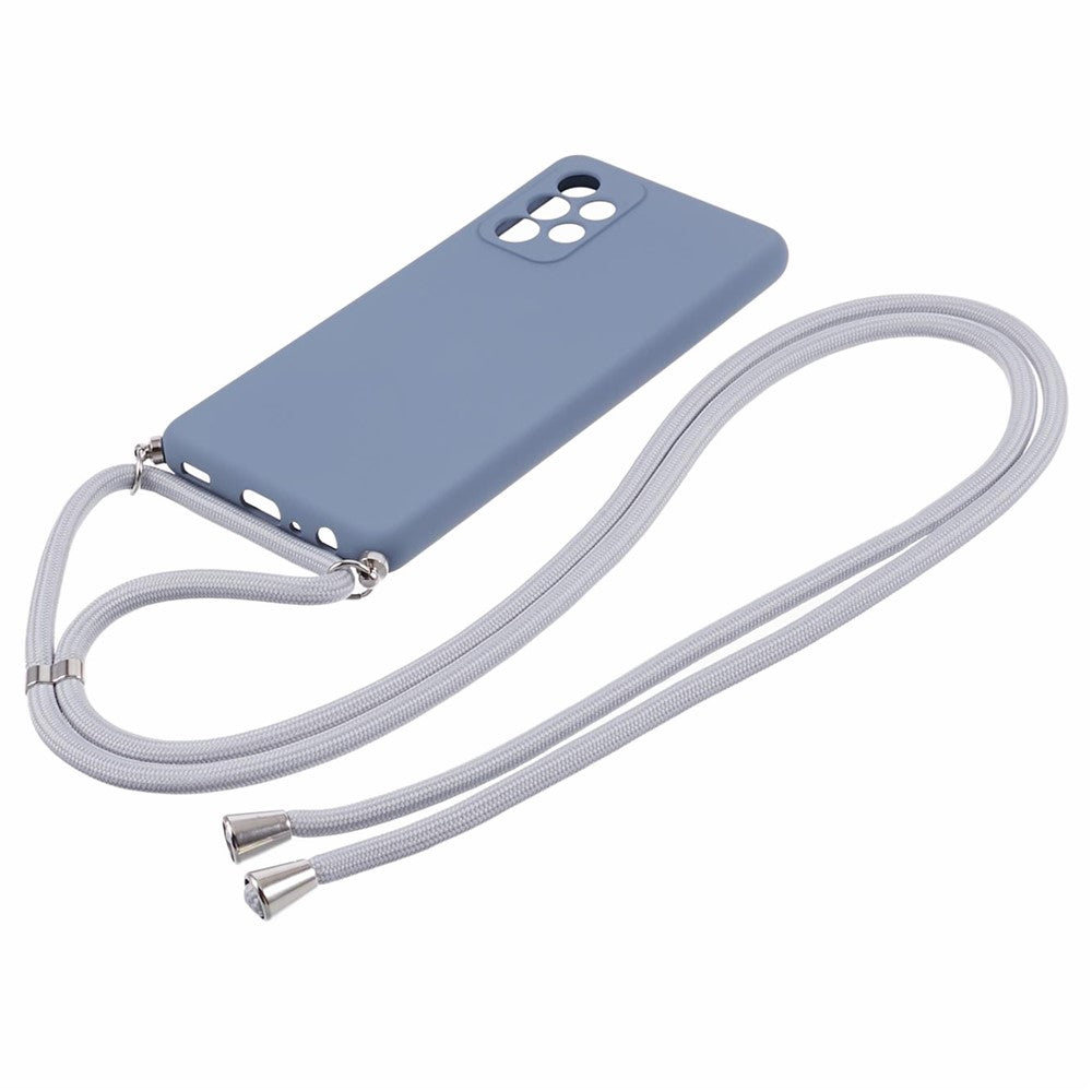 For Samsung Galaxy A23 4G / A23 5G (Global Version) Case Rubberized Phone Cover with Long Lanyard