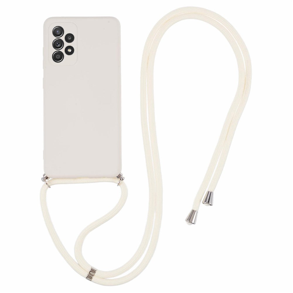 For Samsung Galaxy A23 4G / A23 5G (Global Version) Case Rubberized Phone Cover with Long Lanyard