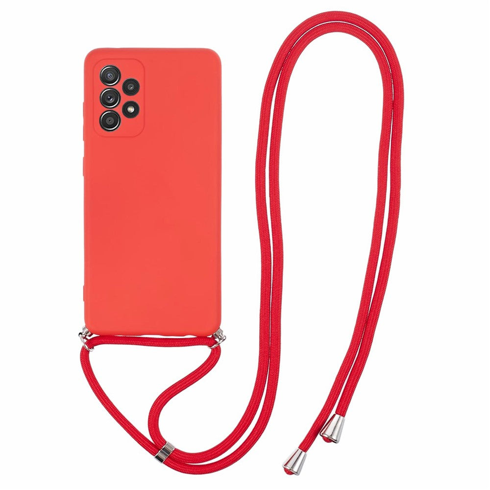 For Samsung Galaxy A23 4G / A23 5G (Global Version) Case Rubberized Phone Cover with Long Lanyard