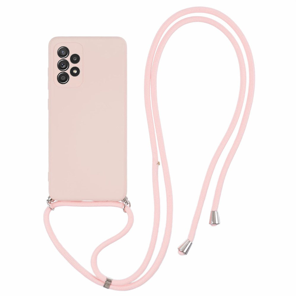 For Samsung Galaxy A23 4G / A23 5G (Global Version) Case Rubberized Phone Cover with Long Lanyard