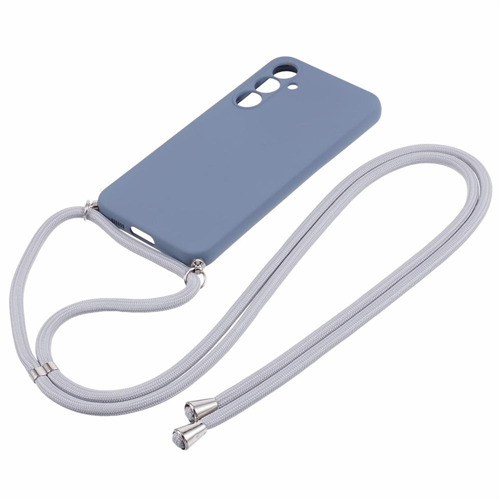 For Samsung Galaxy S23 FE Case Fiber Lining TPU Back Cover with Long Lanyard