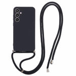 For Samsung Galaxy S23 FE Case Fiber Lining TPU Back Cover with Long Lanyard