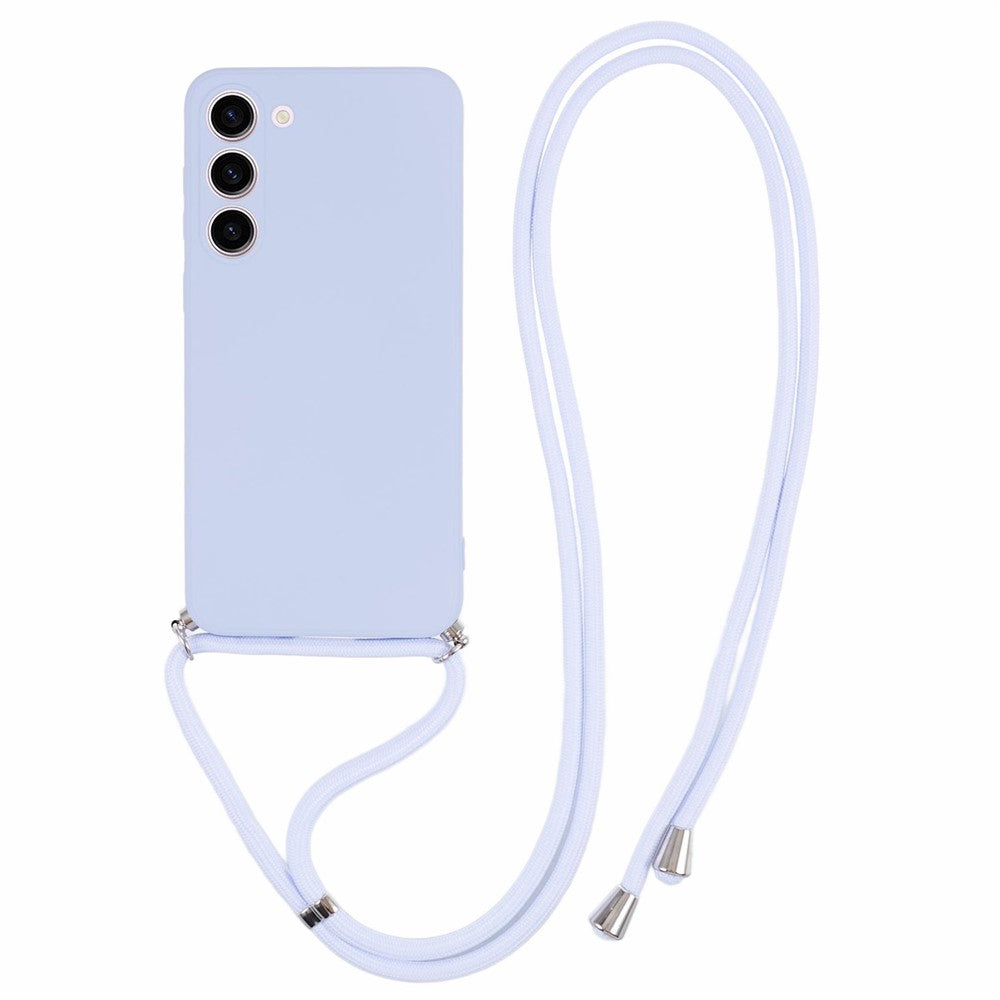 For Samsung Galaxy S23+ Case TPU Rubberized Phone Cover with Long Lanyard