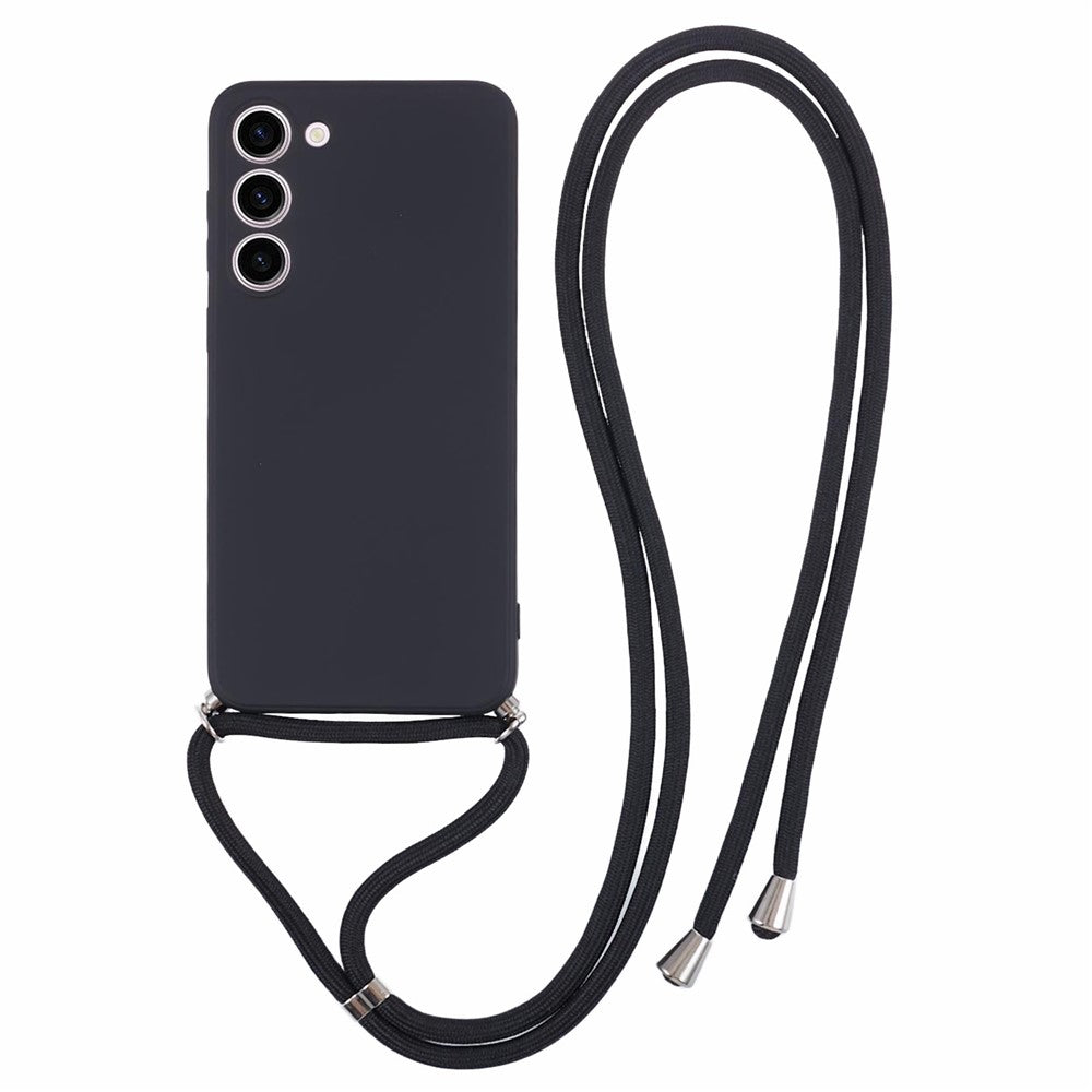 For Samsung Galaxy S23+ Case TPU Rubberized Phone Cover with Long Lanyard
