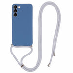 For Samsung Galaxy S21 4G / 5G Case Rubberized Fiber Lining Cover with Long Lanyard