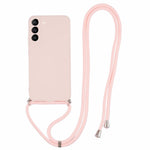 For Samsung Galaxy S21 4G / 5G Case Rubberized Fiber Lining Cover with Long Lanyard
