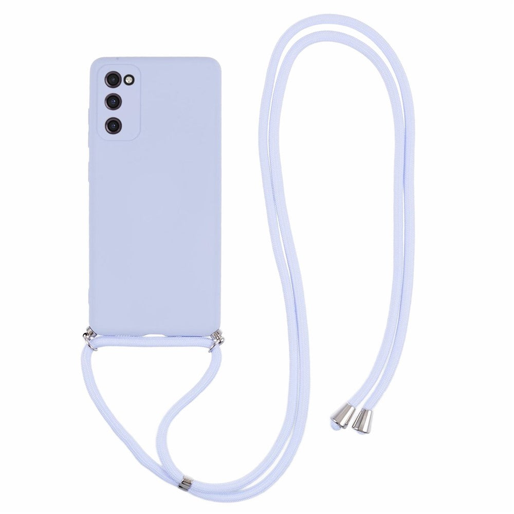 For Samsung Galaxy S20 FE / FE 5G / S20 Lite / S20 FE 2022 Case Rubberized TPU Cover with Long Lanyard