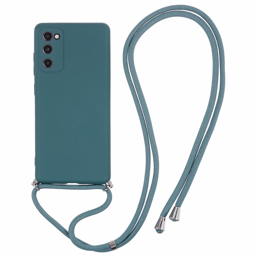 For Samsung Galaxy S20 FE / FE 5G / S20 Lite / S20 FE 2022 Case Rubberized TPU Cover with Long Lanyard