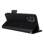 For Oppo A18 4G / A38 4G Phone Case Litchi Texture Stand Wallet Cover with Strap