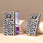 For Huawei Mate X5 Case PU Leather+PC Leopard Pattern Electroplating Phone Cover