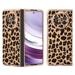 For Huawei Mate X5 Case PU Leather+PC Leopard Pattern Electroplating Phone Cover