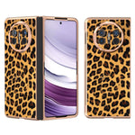 For Huawei Mate X5 Case PU Leather+PC Leopard Pattern Electroplating Phone Cover