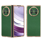 For Huawei Mate X5 Case Genuine Cow Leather + PC Litchi Texture Phone Cover