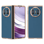For Huawei Mate X5 Case Genuine Cow Leather+PC Silky Feeling Electroplating Phone Cover