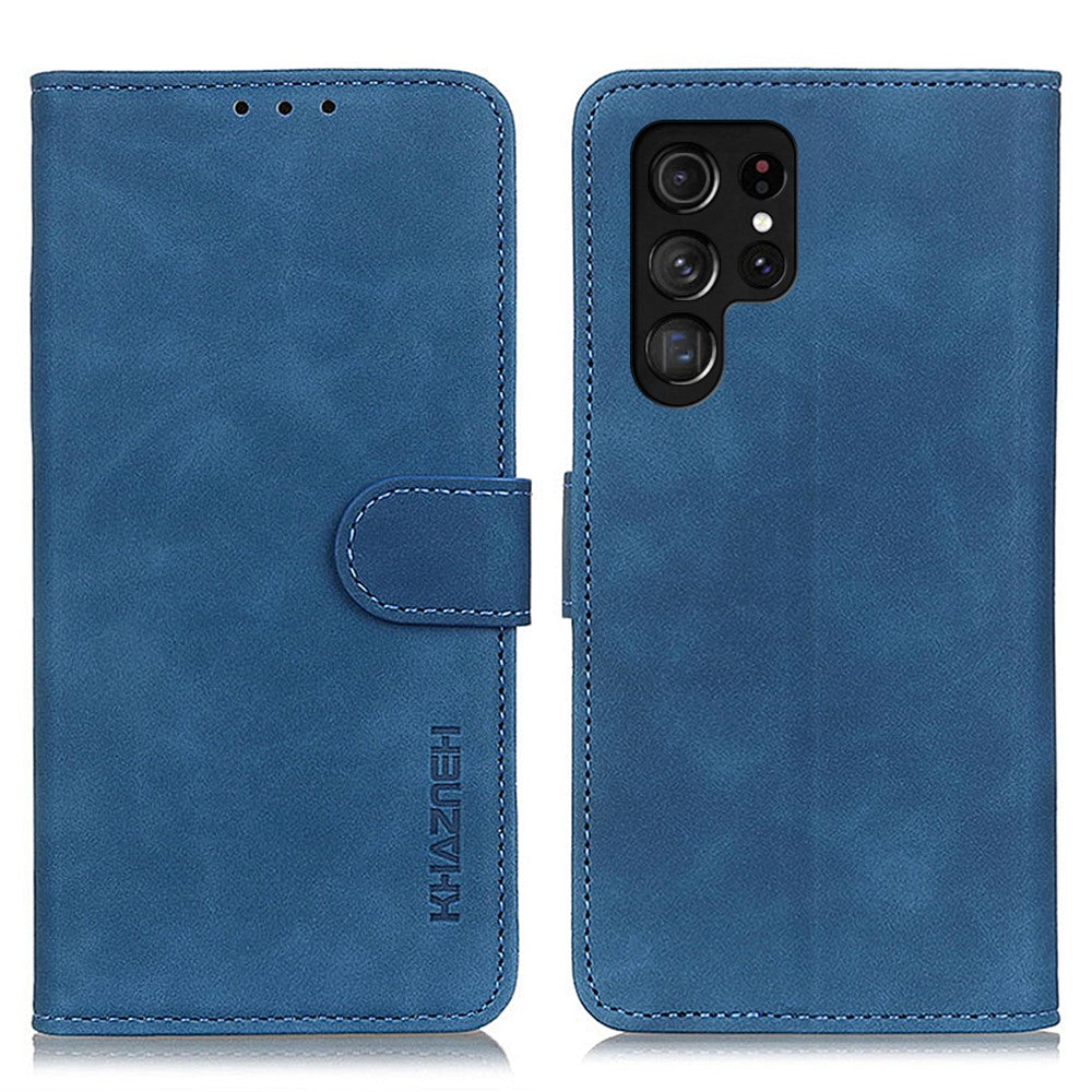 KHAZNEH For Samsung Galaxy S24 Ultra Phone Case Retro Texture Wallet Stand Cover