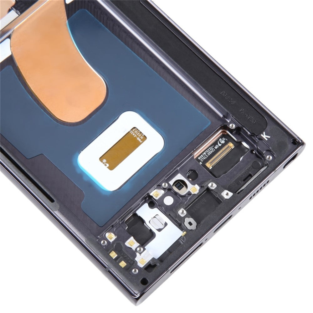 Til Samsung Galaxy S23 Ultra S918 Grade C OLED-skærm og digitizer-enhed + ramme (uden logo)