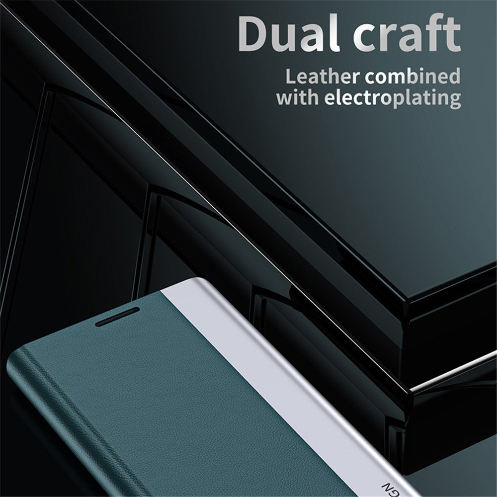 Til Samsung Galaxy A15 4G etui PU læder stativ galvanisering telefon cover