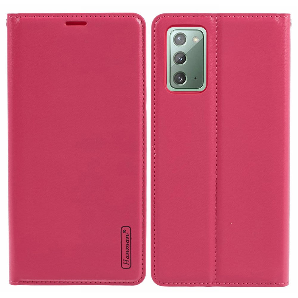 HANMAN Minuo-serien för Samsung Galaxy Note20 / Note20 5G-skal i PU-läder för mobil
