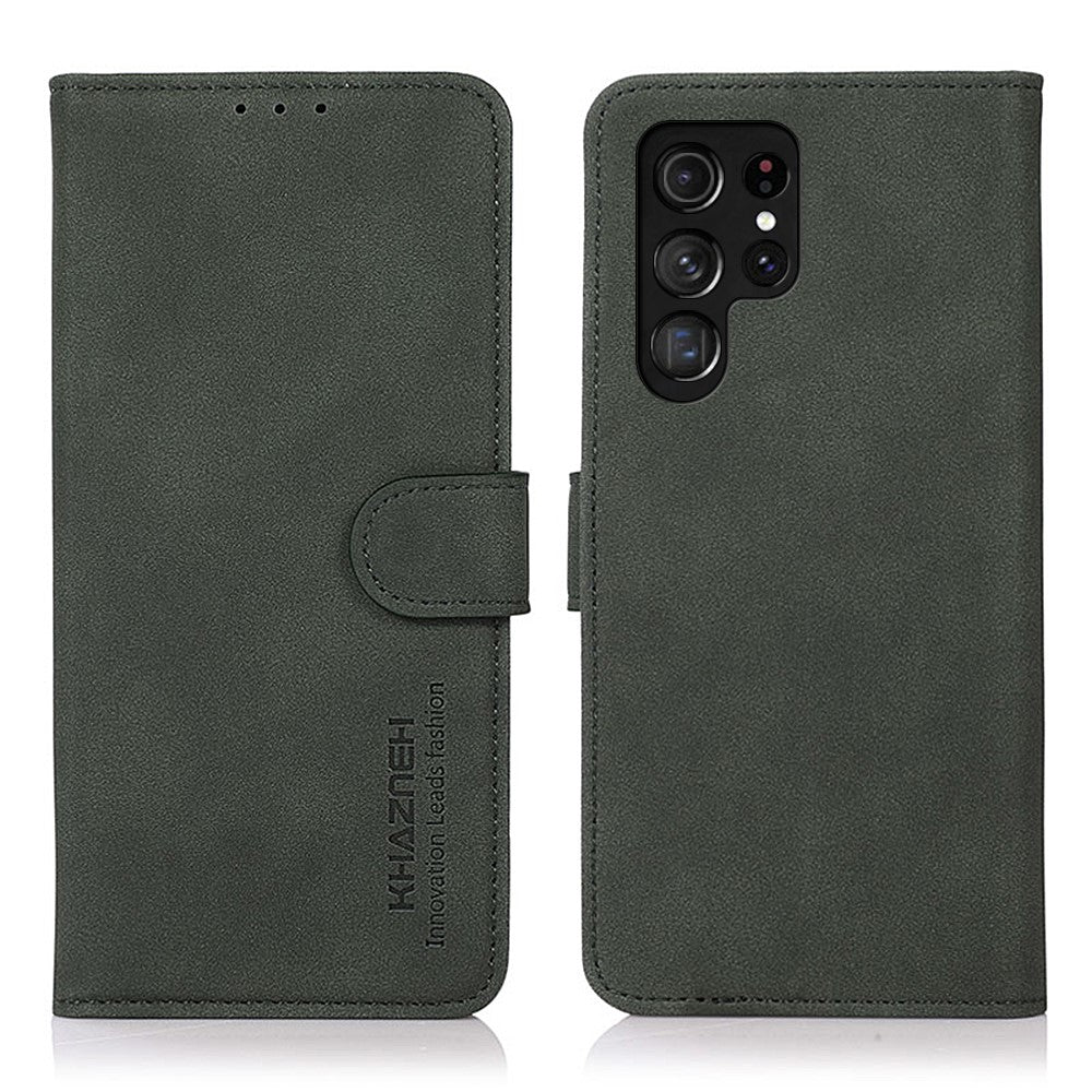 KHAZNEH För Samsung Galaxy S24 Ultra Skal PU Läder Magnetiskt mobilstativ Skal Plånbok