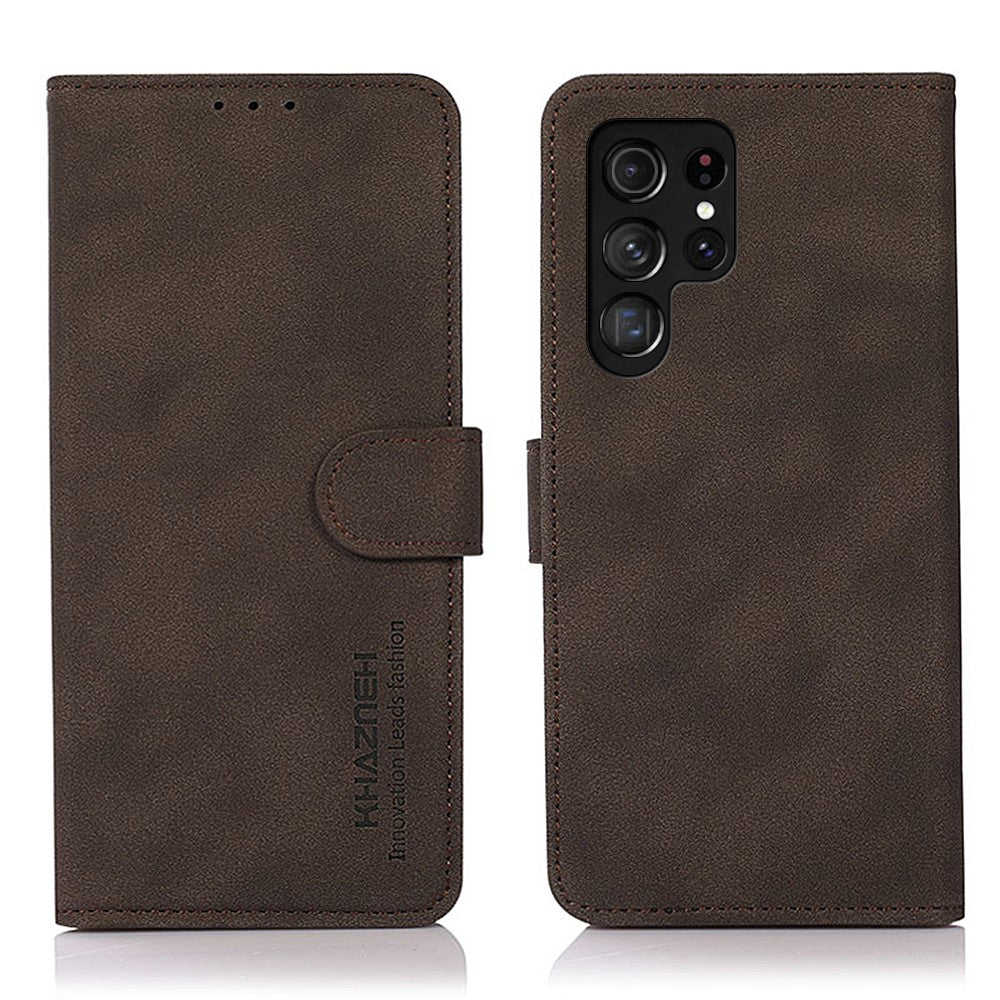 KHAZNEH För Samsung Galaxy S24 Ultra Skal PU Läder Magnetiskt mobilstativ Skal Plånbok