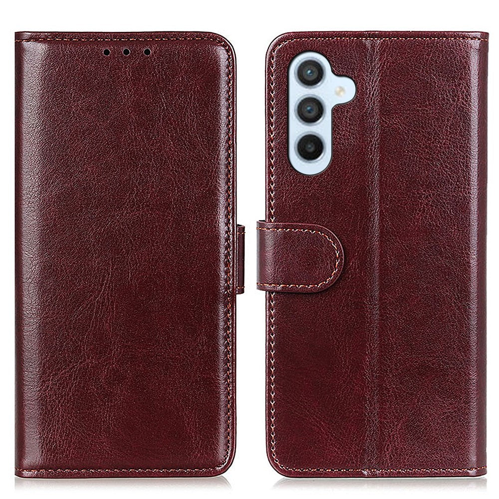 Till Samsung Galaxy S25+ / S24+ fodral Crazy Horse textur telefonfodral PU-läder plånbok magnetiskt skal