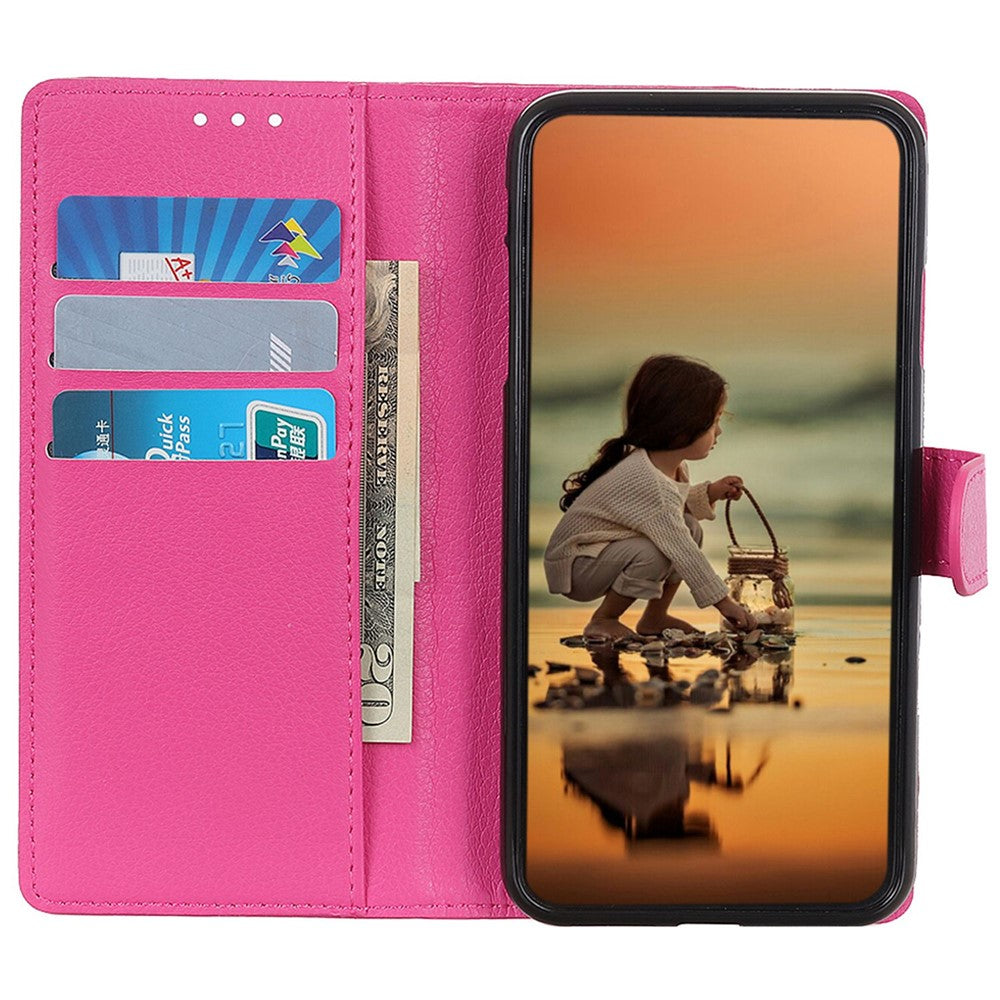 Til Samsung Galaxy S25+ / S24+ etui PU læder telefon stativ cover pung litchi tekstur telefon skal