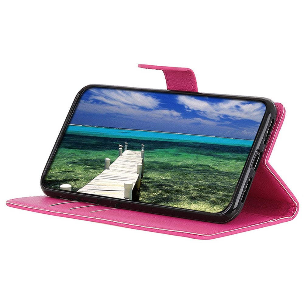 Til Samsung Galaxy S25+ / S24+ etui PU læder telefon stativ cover pung litchi tekstur telefon skal